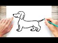 How to draw a dachshund dog step by step