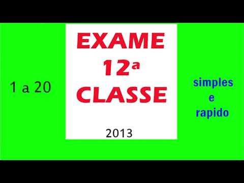 Exame 12ª CLASSE Resolvido| Química 2013 (1 a 20)