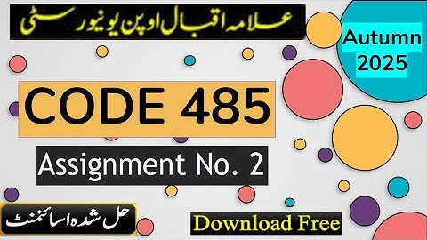 ⏩ AIOU Code 485 Solved Assignment No.2 Autumn 2025 || Subject: Health and Nutrition || BACHELOR