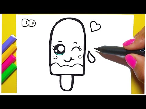 PICOLÉ KAWAII 💜 Como desenhar Picolé fofo Kawaii ❤ Desenhos Kawaii -  Desenhos para Desenhar 