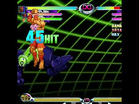 MvC2 Dhalsim 96% combo on Sentinel, no infinites