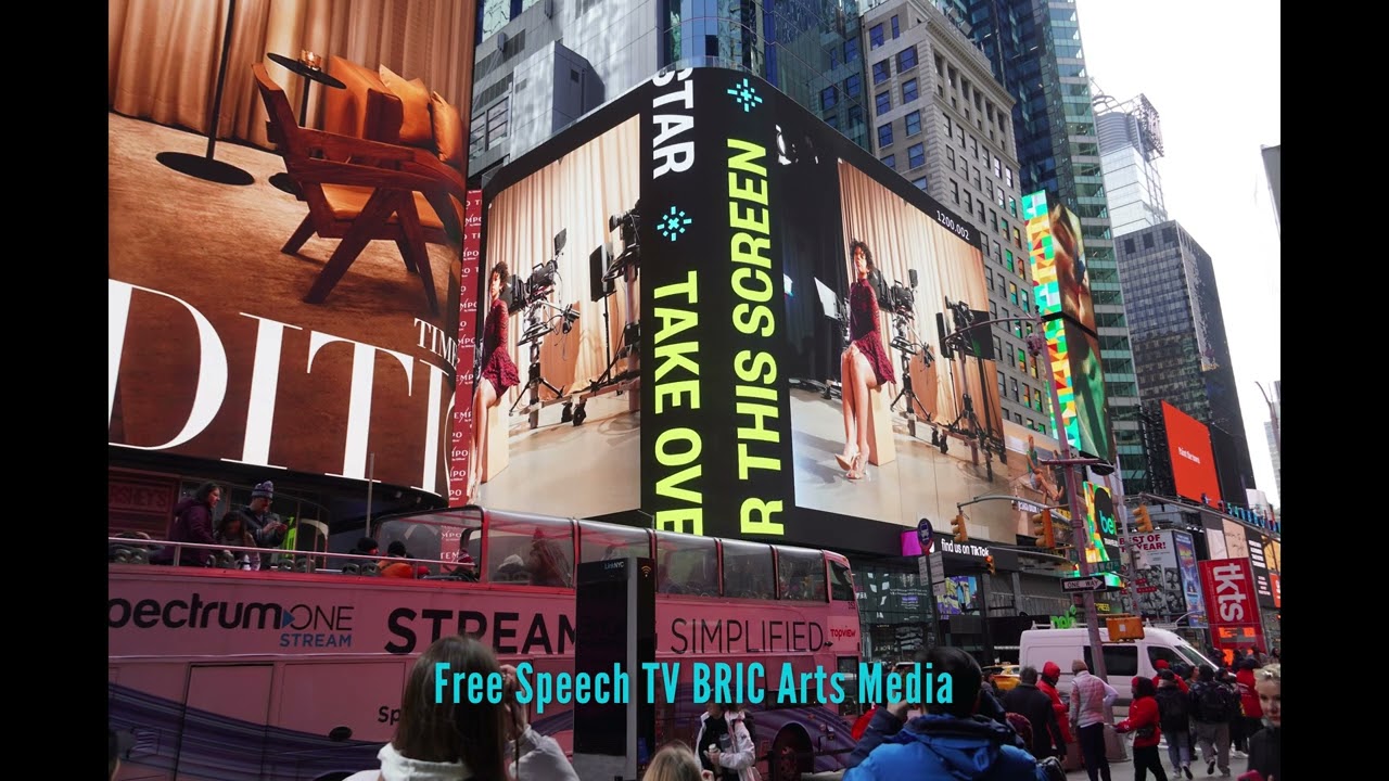 free Speech TV bric arts media alexander gurman times square billboard publication campaign takeover