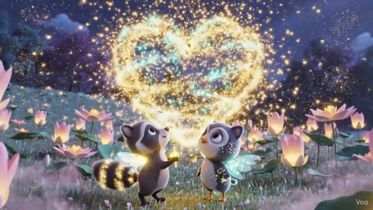 🌌✨ Nibi & Toto’s Firefly Glow Parade🦝✨🦉💛🌙