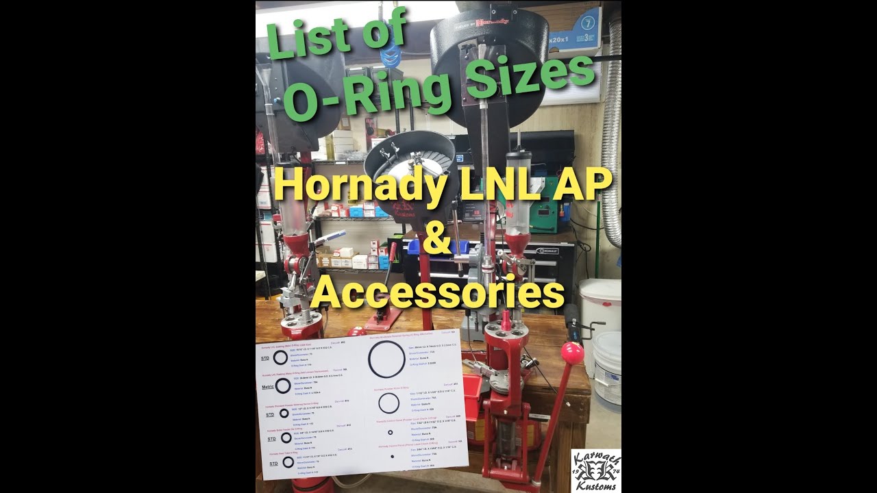 O-Rings Sizes For Hornady LNL AP Press & Accessories