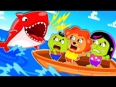 Lion Family | Learn Colors with Color Sharks - Sharks in the Water | Cartoon for Kids