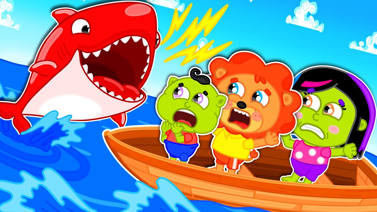 Lion Family | Learn Colors with Color Sharks - Sharks in the Water | Cartoon for Kids