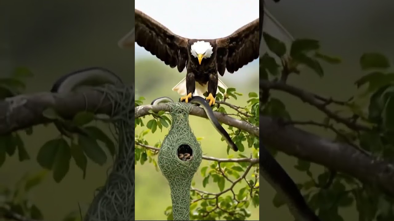 eagle protecting nest 