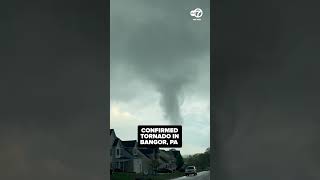 The National Weather Service confirms a tornado touched down in Bangor, PA on Tuesday afternoon