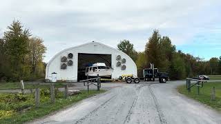 Backing in to the Winter Storage Shed