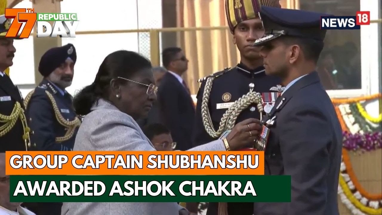 IAF Group Captain Shubhanshu Shukla Has Been Awarded The Ashok Chakra By President Droupadi Murmu