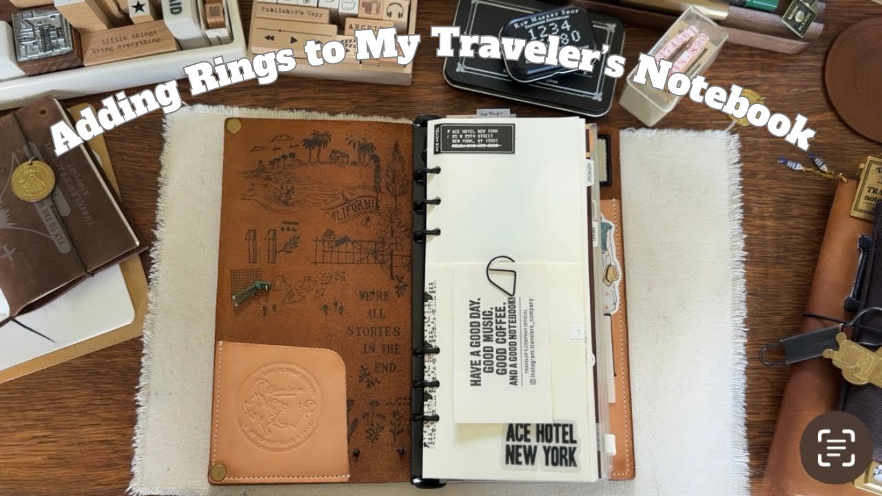 Adding Rings to my Traveler’s Notebook | Creating a Reference Planner | DIY Rings System in a TN