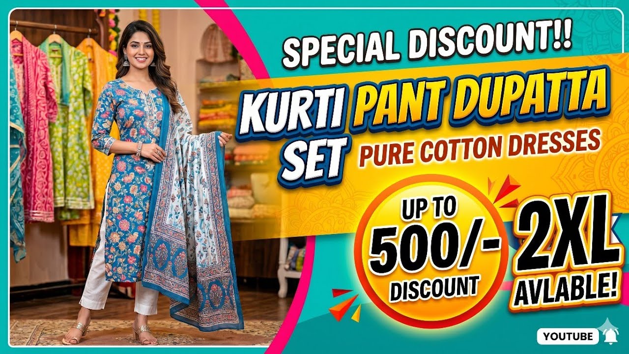 Kurti pant Dupatta 2XL size #kurtaset #anarkalikurtis #summercollection #jaipuricotton #purecotton 
