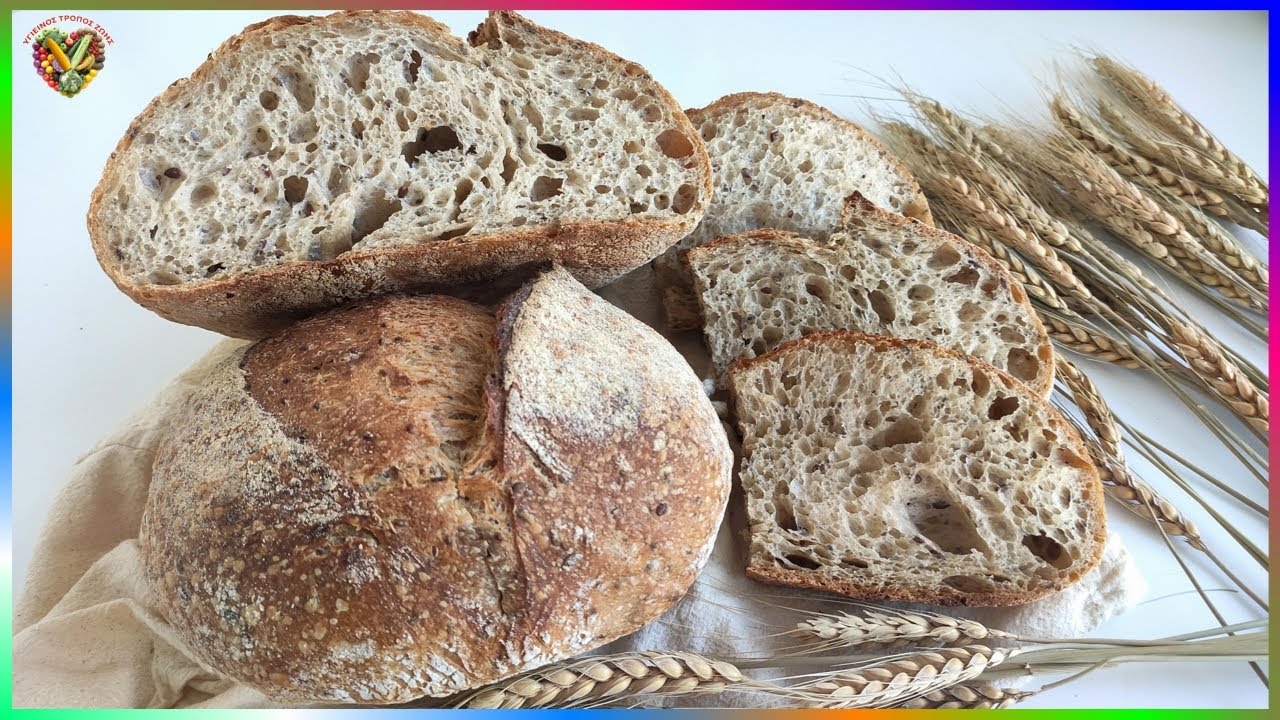 Подробный рецепт для начинающих 👈 Хлеб на закваске 🍞 с семенами чиа и льна ❤️Тартин