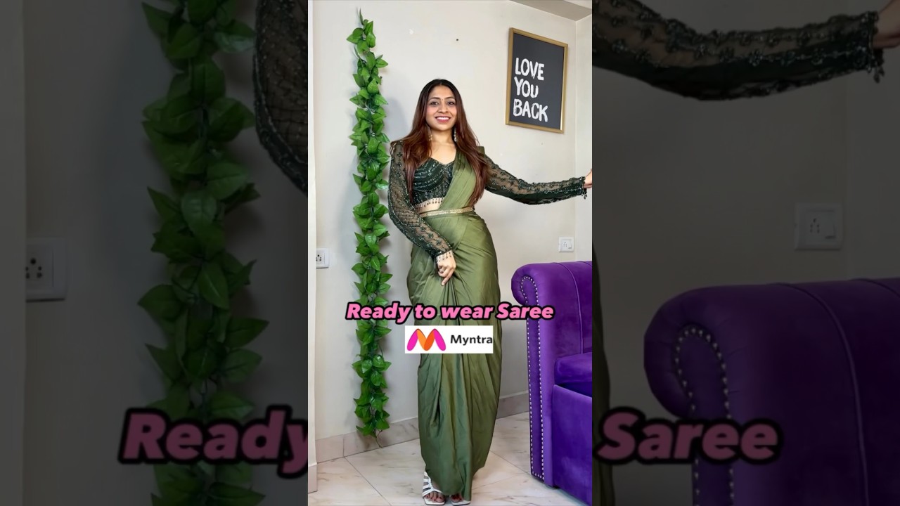 Myntra Ready to wear Farewell Party Sarees  shorts  saree  farewellsaree  partysarees  myntrafinds