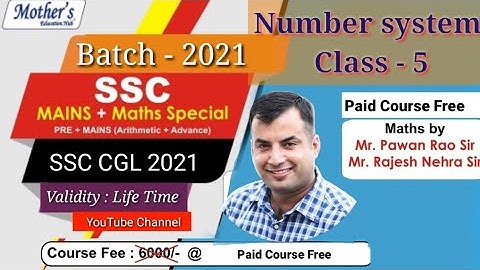 Number System Class 5 || SSC CGL MAINS 2021 || SSC CHSL || SSC CPO || RRB NTPC || CAT || CDS ||