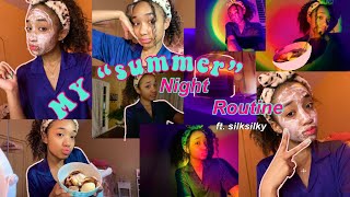 my summer?? night routine (ft. SILKSILKY)💤 💚🐬🌺