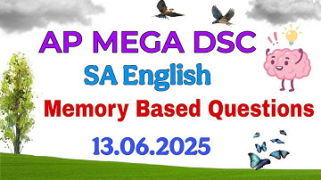 AP MEGA DSC SA English Memory Based Question (13.06.2025)