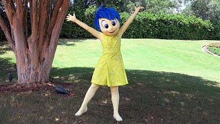 Joy from "Inside Out" Plays & Interacts w/Guests in Socially Distant Character Experience at Epcot