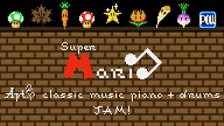 classic Super Mario music piano + drums JAM! | arrangement & recording + pixel art by Apt. 2P