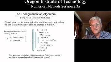 OIT Math 451 session 2.3a: Tri-diagonal and Banded Systems