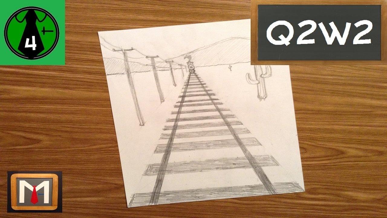 Using One-Point Perspective to Draw Railroad Tracks - YouTube