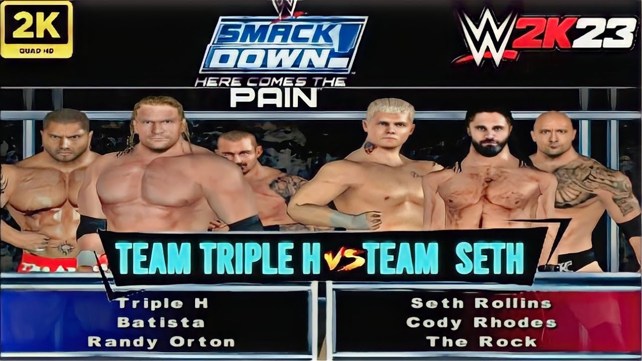 Team Triple H vs Team Seth Rollins SmackDown Pain 2K23 Mod! Epic Showdown!