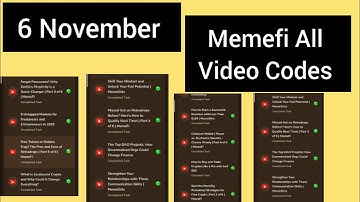 6 November Memefi All Videos Code | Memefi All Video Codes 6 November | Memefi New Video Code Today