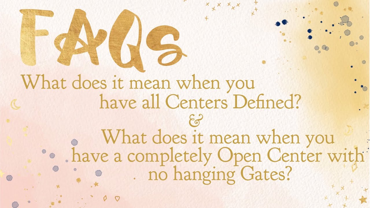 FAQ - All Centers Defined   Completely Open Centers