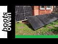 DIY Installation ground mount solar panels: recycled timber frame, full wiring for under £100.