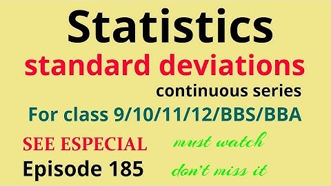 SEE -Statistic: calculate standard deviations and it