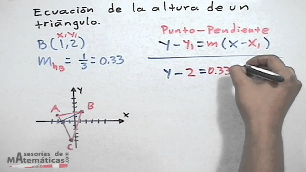 Ecuación de la altura en un triángulo