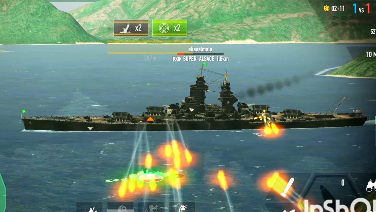 {BATTLE OF WARSHIP}🏴‍☠️ | USS Montana 🔥 Destroying 2 Super Alsace😱😱 | Online Gaming