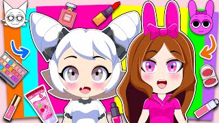 Paper Diy Wenda X Pinki Asmr Skincare & Makeup Vibes Mix & Match Incredibox Sprunki