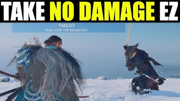 Ghost of yotei - How to Beat takezo boss (NO DAMAGE TAKEN) | meet Takezo at the top of the world