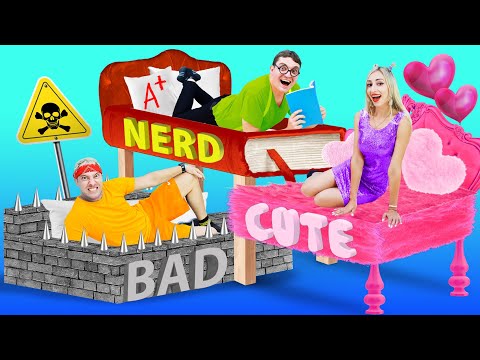 WE ADOPTED TRIPLETS! NERD VS JOCK VS POPULAR STUDENTS IN COLLEGE FUNNY SITUATIONS