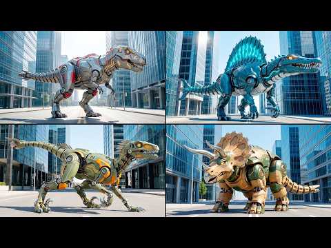 Prehistoric Evolution Dinosaurs Turning Into Futuristic Battle Mechas!