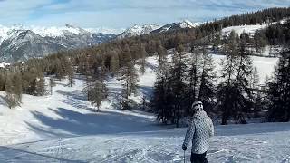 Risoul skiing December 2017 Ecureuil piste