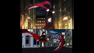RWBY: Ice Queendom | Ruby's first fight side by side comparison