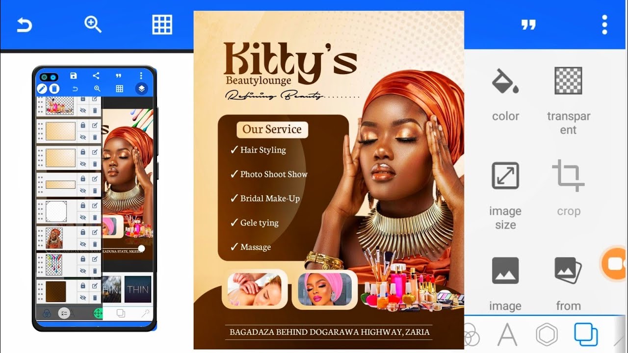 Beauty Salon Flyer Design Tutorial | Create Professional Flyers in Pixellab (Beginner Friendly)