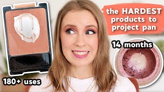 The HARDEST Makeup To Hit Pan On/Use Up // Makeup that lasts FOREVER!