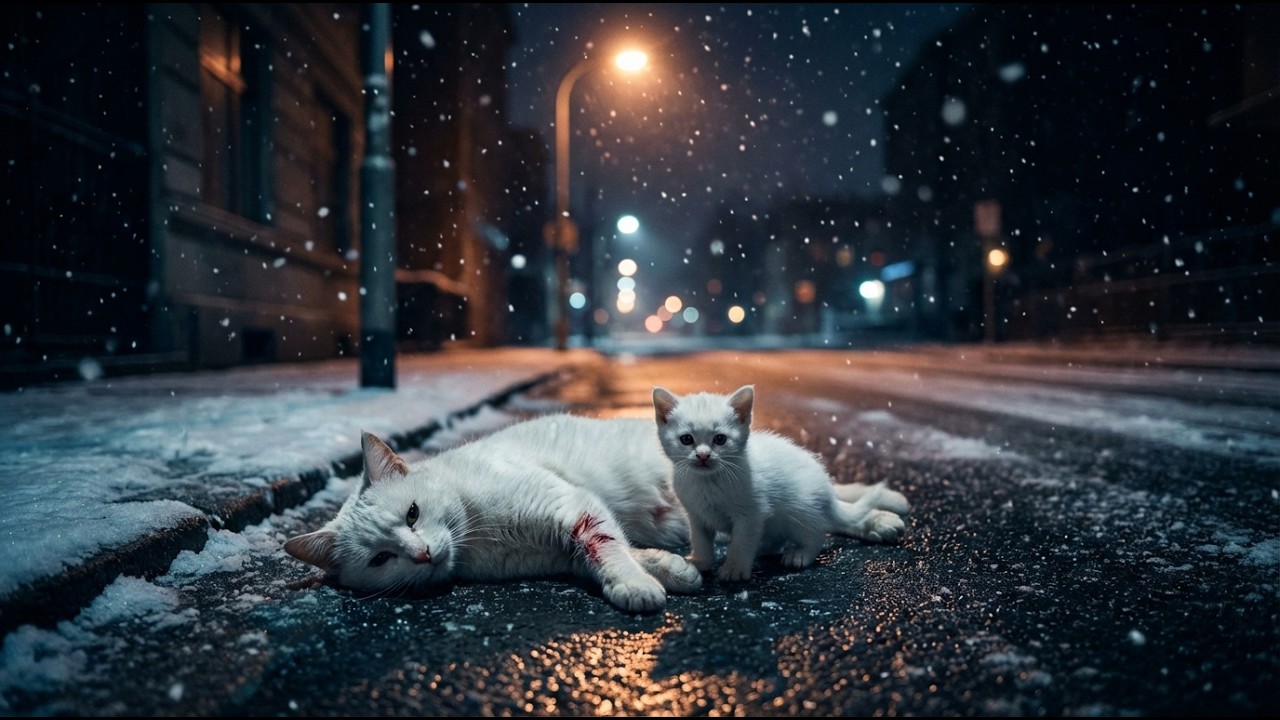 Маленький котенок просил о помощи в снегу — то, что произошло дальше, растопит ваше сердце.