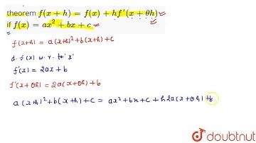 Compute the value of theta the first mean value theoremf(x+h) =f(x) + hf\
