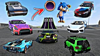 ALL Max Sports Supers Cars Stunts Through Slab Building Challenge! // Extreme Car Driving Simulator screenshot 3