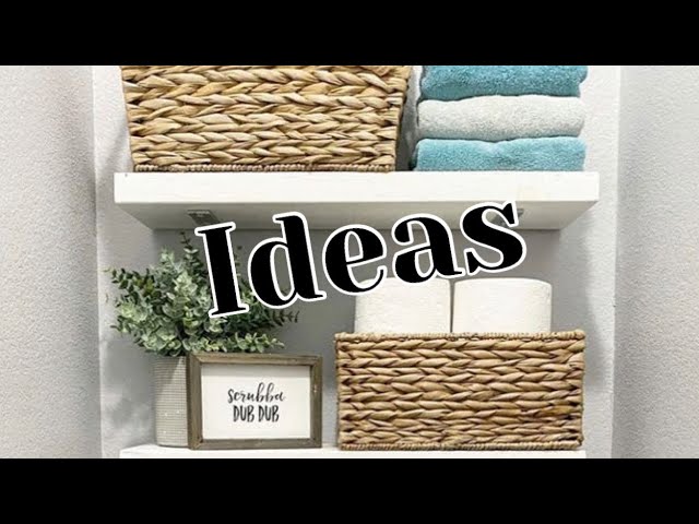 DIY Bathroom Shelves-Small Rustic Bathroom Wall Shelf Ideas  Decoracion de  baños sencillos, Decoración de unas, Estantes del cuarto de baño