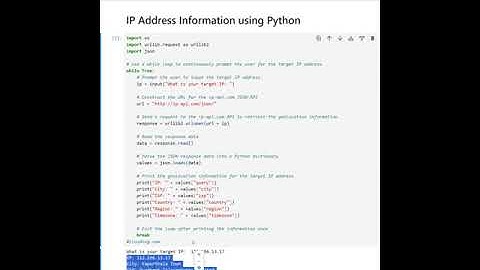 IP Address Information using Python