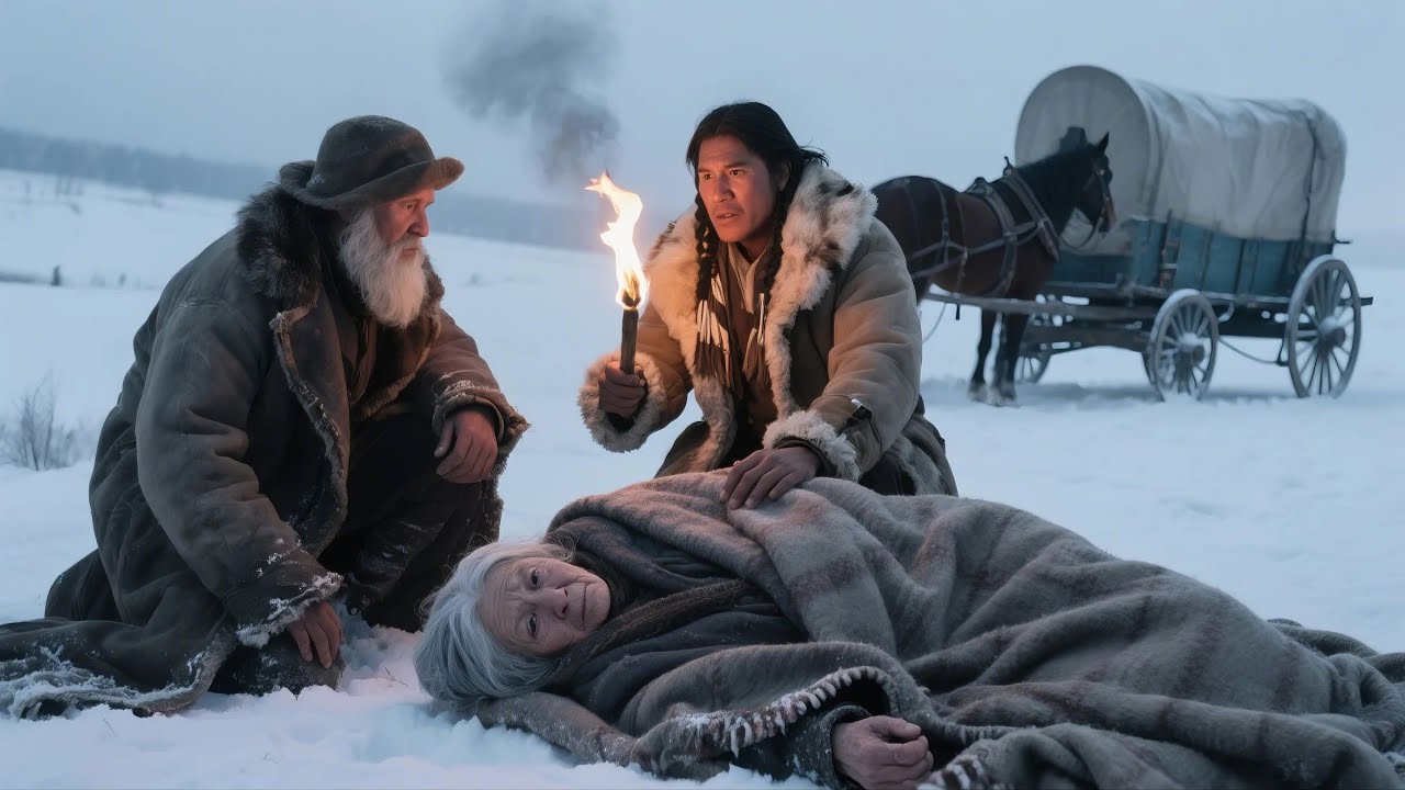 An Elderly Frontier Couple Lost In Blizzard Are Rescued And Sheltered By A Lakota Winter Camp