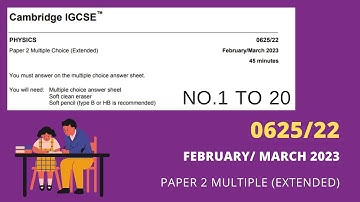 0625/22/FM/23 Paper 2 Multiple Questions (Question No.1 to 20)