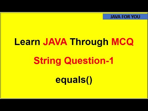Mcq on equals() in java string