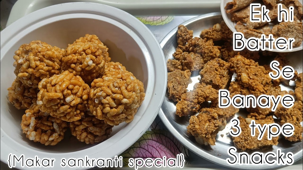 Ek hi batter se banaye 3 type snacks| (makar Sankranti special) | Livecooking 