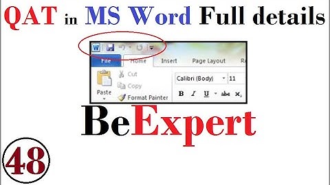 Quick Access Toolbar in ms word 2010 | winword 2010 quick access toolbar full details in pashto